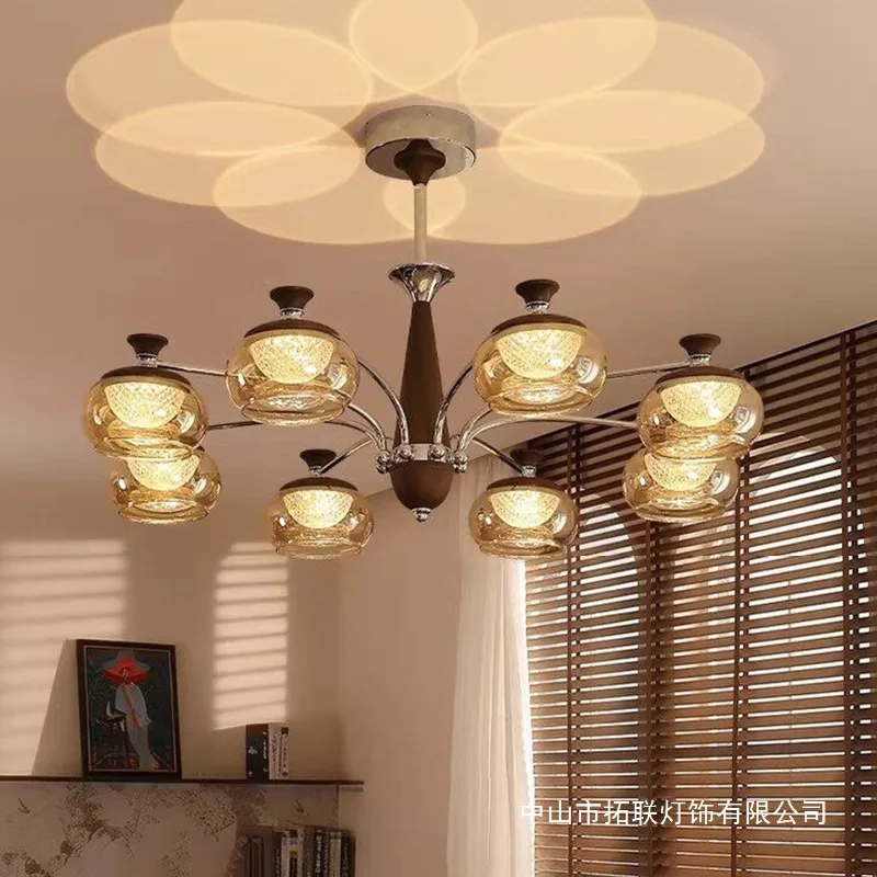 Medieval style living room chandelier persimmon light 2026 new retro hall main light super bright lamp