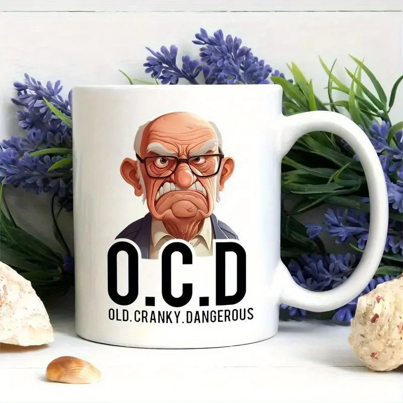

Кружка O.C.D OLD CRANKY DANGEROUS | Керамическая кофейная кружка на 11 унций | Забавный подарок для дедушки, идеально подходит для дня рождения, на пенсию