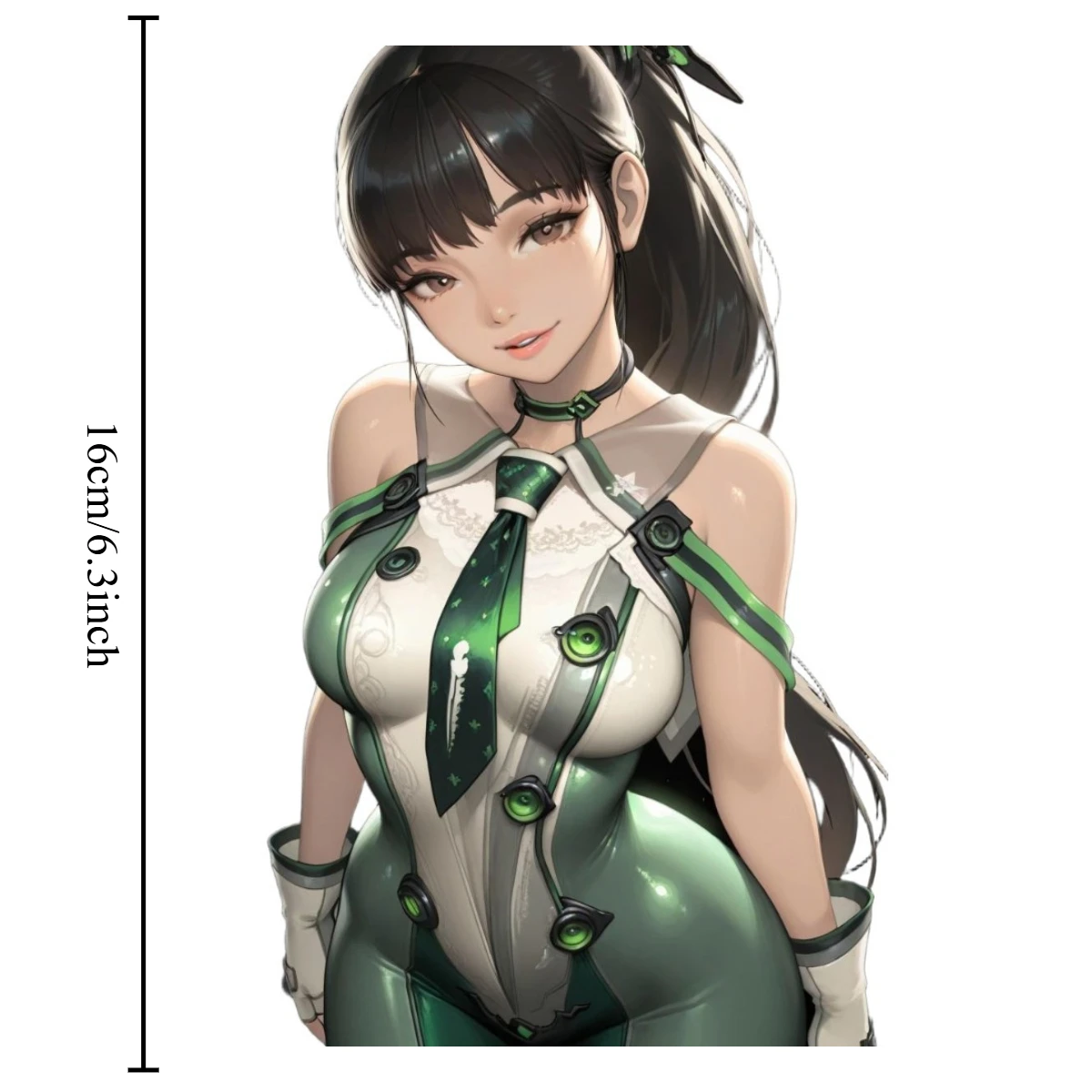 1Pc Anime Light Cyan Ponytail Girl Sci-Fi Suit Vinyl Sticker, Waterproof Decal for Car Motorcycle Laptop Decor, Holiday Gift