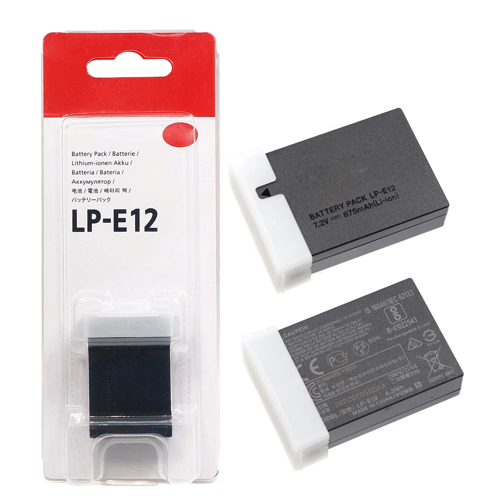 LP-E12 875MAh แบตเตอรี่กล้องดิจิตอลสำหรับ Canon EOS M50 M10 M100 M2 M200 100D M Kiss X7 Rebel SL1กล้อง LC-E12E Charger