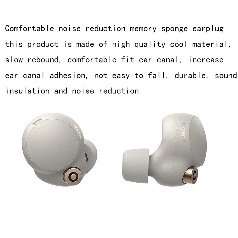 Funda para auriculares con esponja de memoria, accesorio para Sony WF-1000XM4, reducción de ruido de poliuretano, XM3, LinkBud S