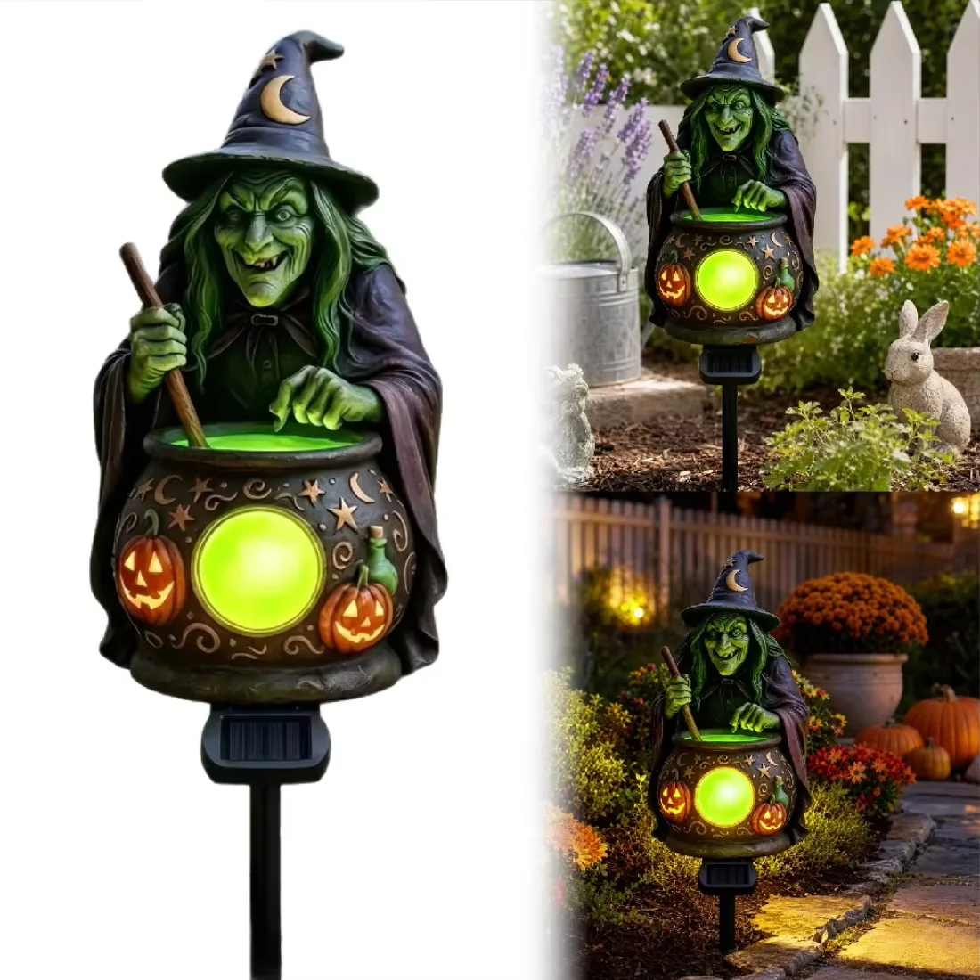 Solar Garden Light Dusk To Dawn - Halloween Solar Garden Light Witch Cauldron