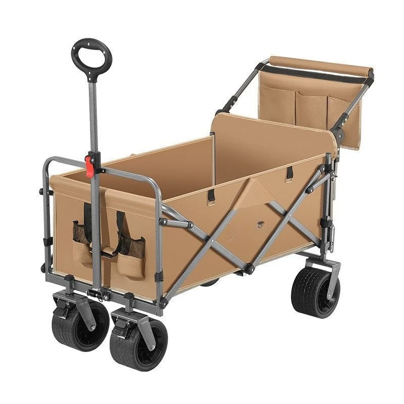 

Camping push-pull integrated outdoor camping trolley stall folding trolley lengthened