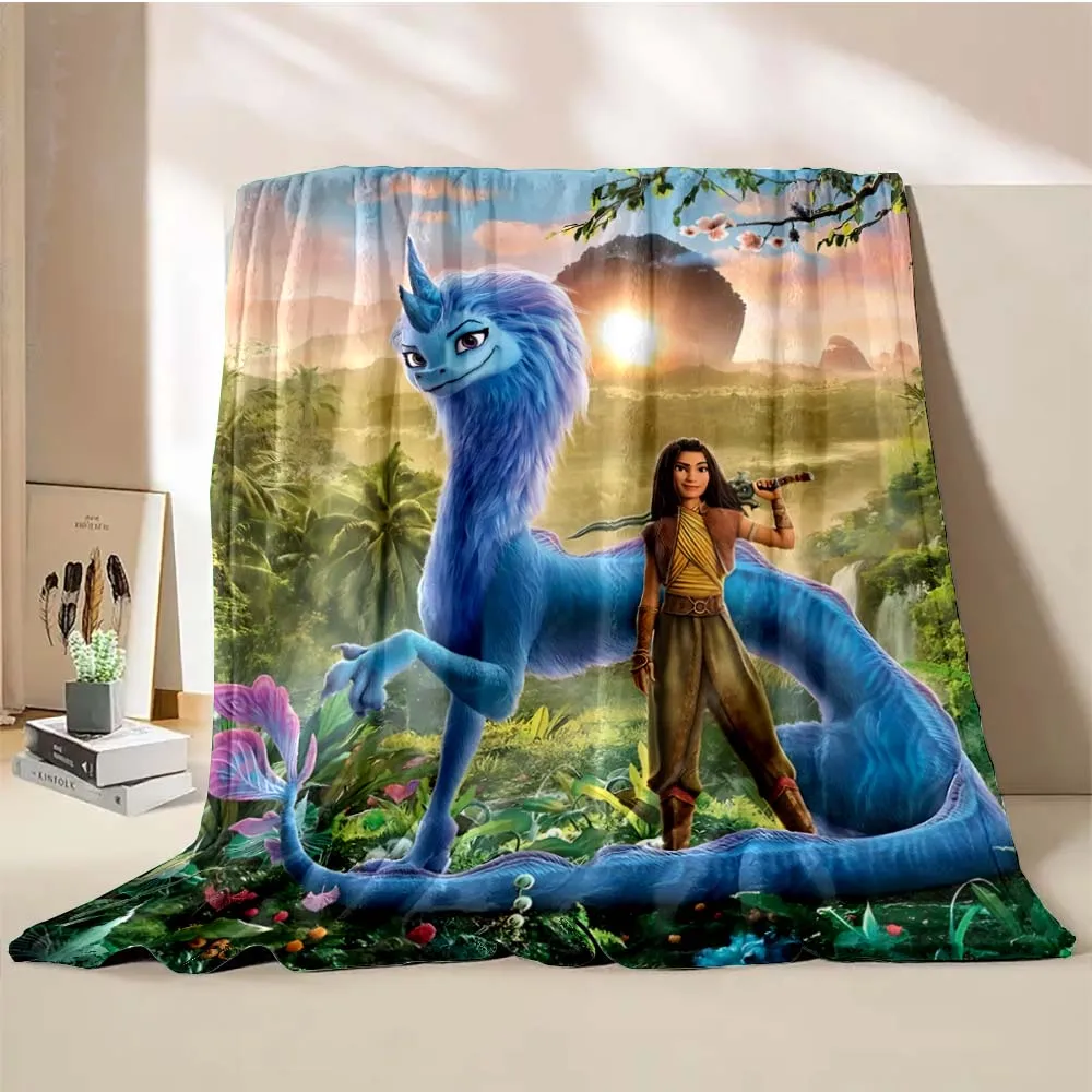 Raya and Last Dragon Blanket Warm Soft Fluffy Throw King Size Luxury Throw Kid Adult Sofa Bed Blanket Cover Travel Throw Gift