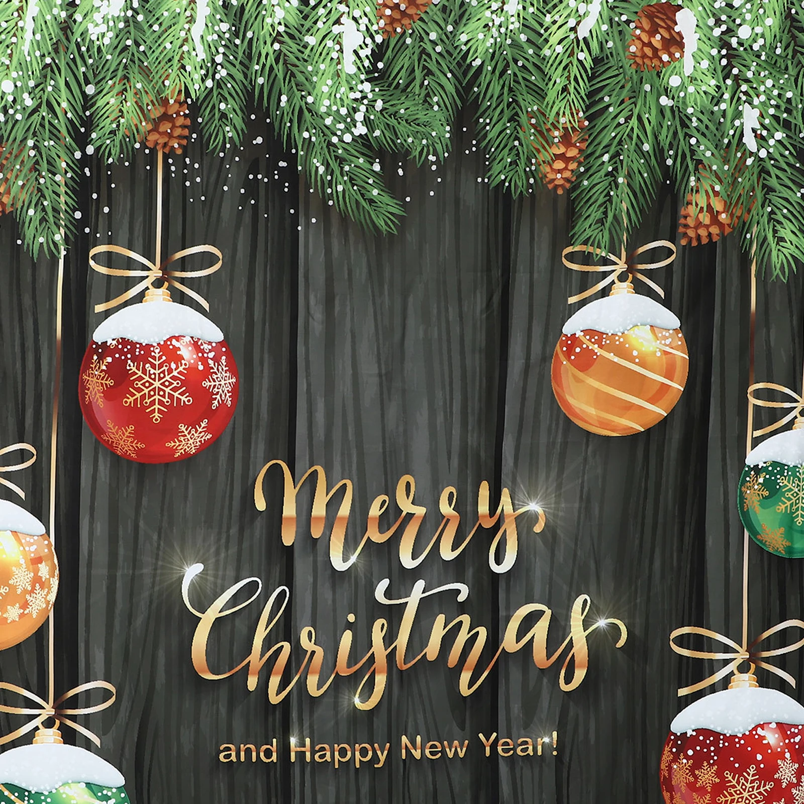 

Holiday Bathroom Decoration Waterproof Shower Curtain Christmas Drape Xmas Drapery Polyester