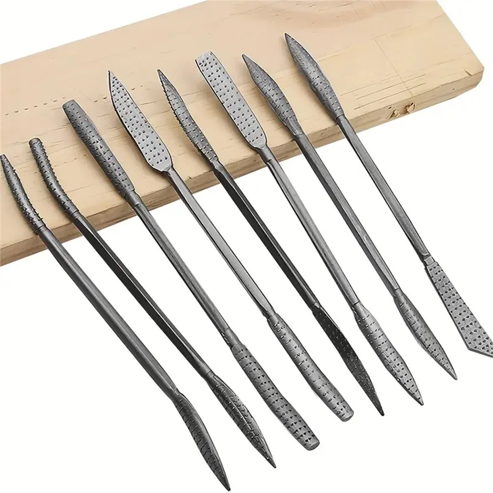 

8pcs Double Ended Wood Carving File Kit Metal Riffler Wood Rasp Set Special Shaped Tool Versatile Woodworking Tool