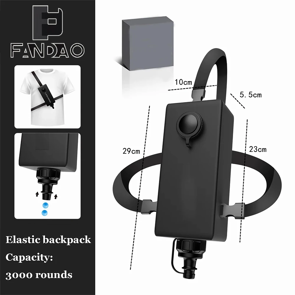 7-8MM Tactical BB Speed Loader 3000 Rounds Large Capacity Airsoft BB Loader with Adjustable Strap for CS Combat War Game Hunting