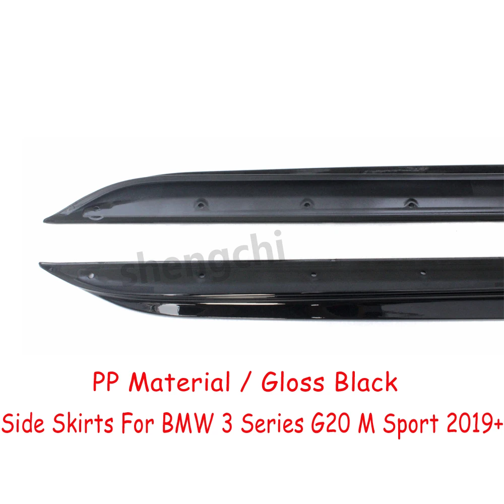 G20 Gloss Black PP Plastic Material Side Skirt for BMW 3 Series G20 Side Bumper Extensions M Sport 318i 320i 320d 330i 340i