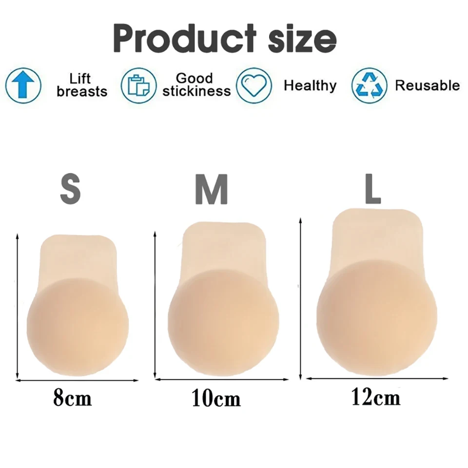 Push Up Silicone Nipple Covers Pasties Breast Lift Boob Tape Reusable Adhesive Sticky Bras For Women