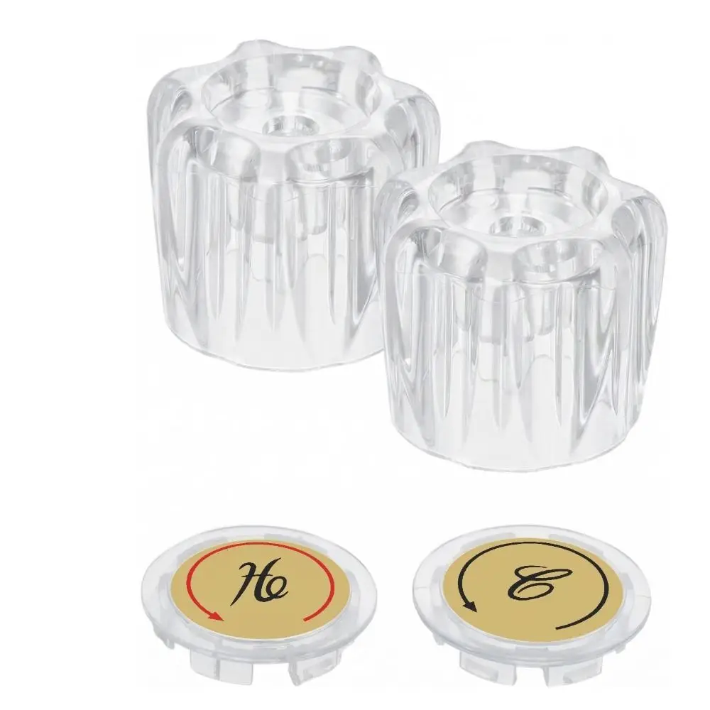 2pcs Professional Clear Acrylic Faucet Knobs Durable Universal Faucet Handles Replacement Kit Bathtub Knobs Parts Vanity