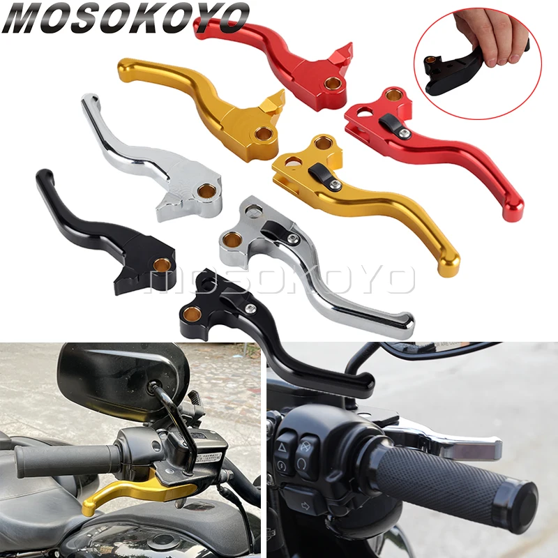 

5.3" Short Hand Levers Brake Clutch Lever For Harley Sportster Custom XL1200C XL883C Hugger XLH883HUG XLH 1200 883 XL 1996-2003