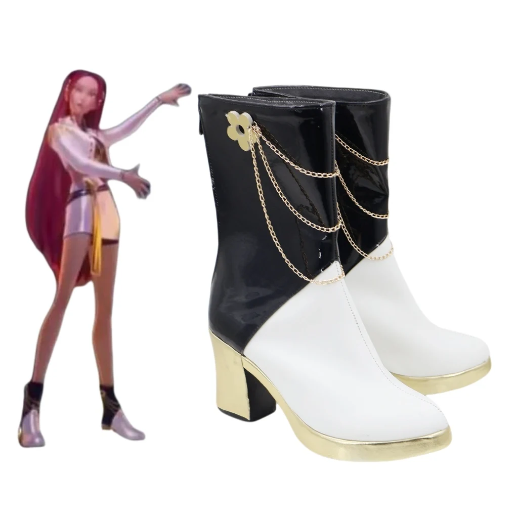 KPop Demon Hunters Zwart Gouden Kostuum Zoey Rumi Mira Cosplay Schoenen Schoenen Anime Kostuum Laarzen Op maat gemaakte volwassen kinderschoenen