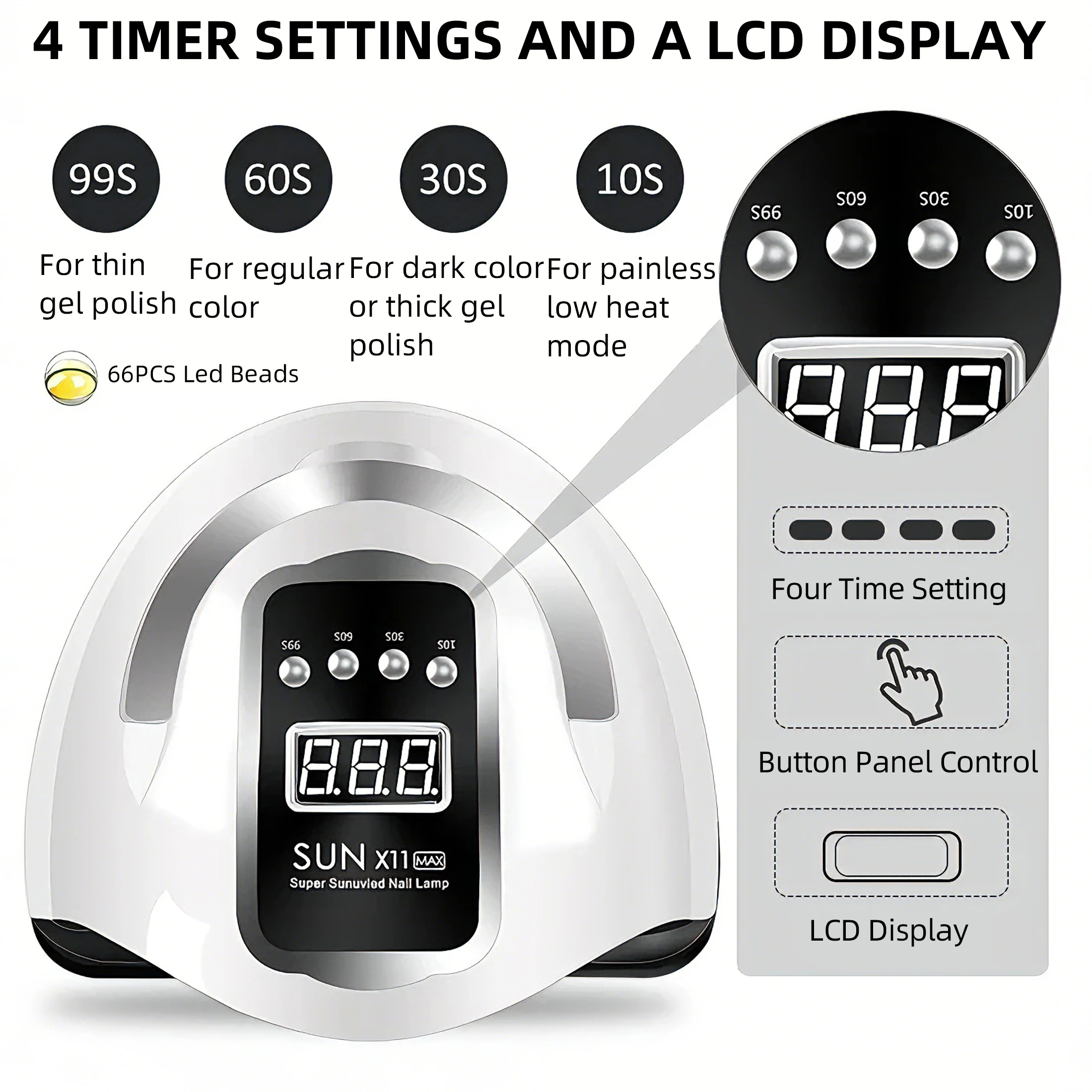 SUN X11 MAX Lampada professionale per asciugare le unghie per manicure Macchina per asciugare lo smalto gel per unghie da 280 W con sensore automatico Lampada per unghie UV LED