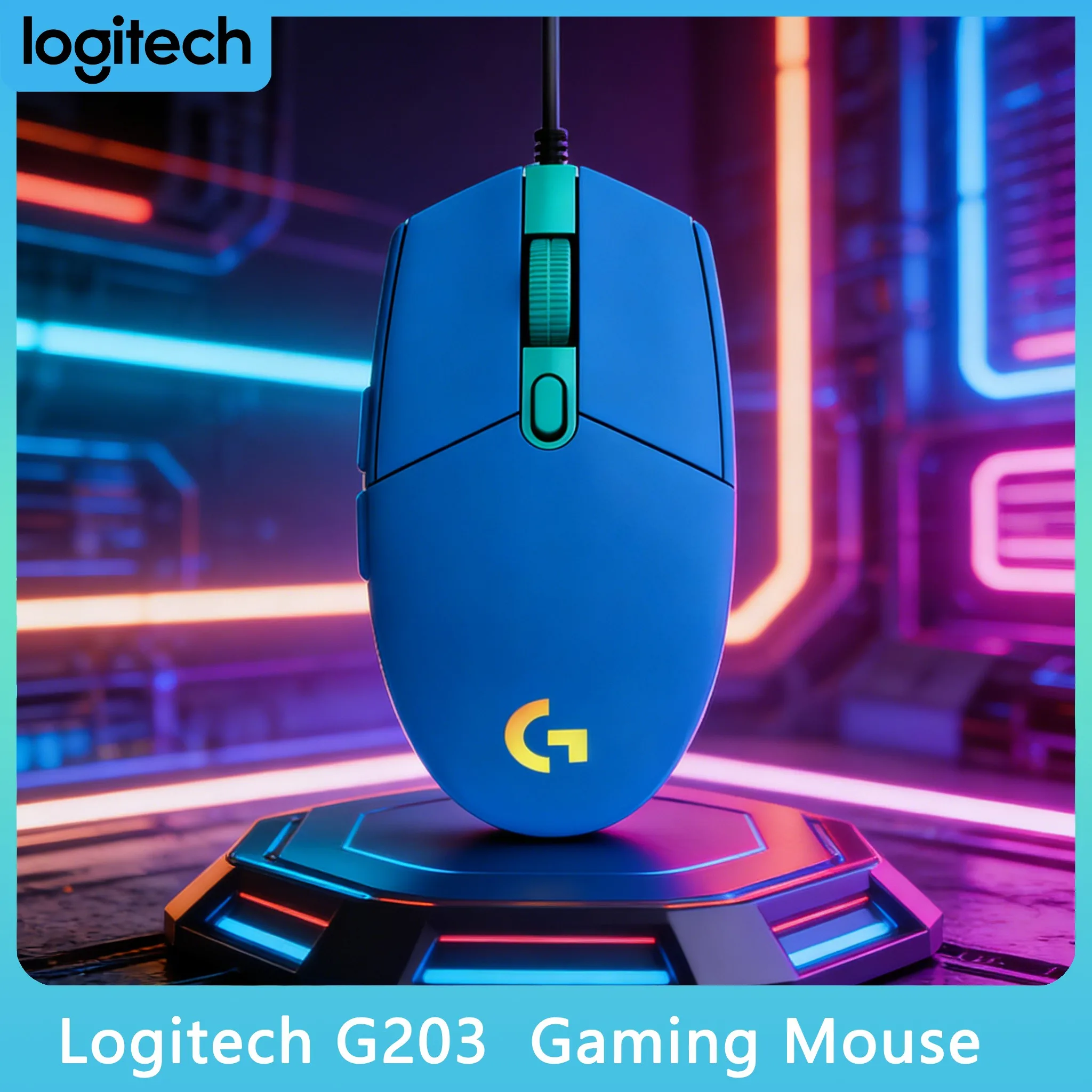 

Игровая мышь G203 с RGB-подсветкой и эргономичным дизайном