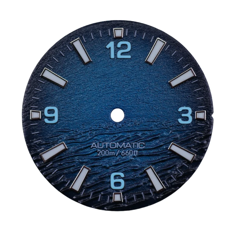 نمط جديد البحر جودة عالية 28.5 مللي متر ساعة الغوص 3 أو 3.8 تاج الهاتفي الوجه لحركة Seik Nh35 Skx007 تعديل مع C3 Bgw9 مضيئة