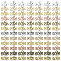 40pcs Wholesale Number 2024&2025 Year Charms Alloy Metal Souvenir Pendant For DIY Handmade Jewelry Accessories Making 14*9mm