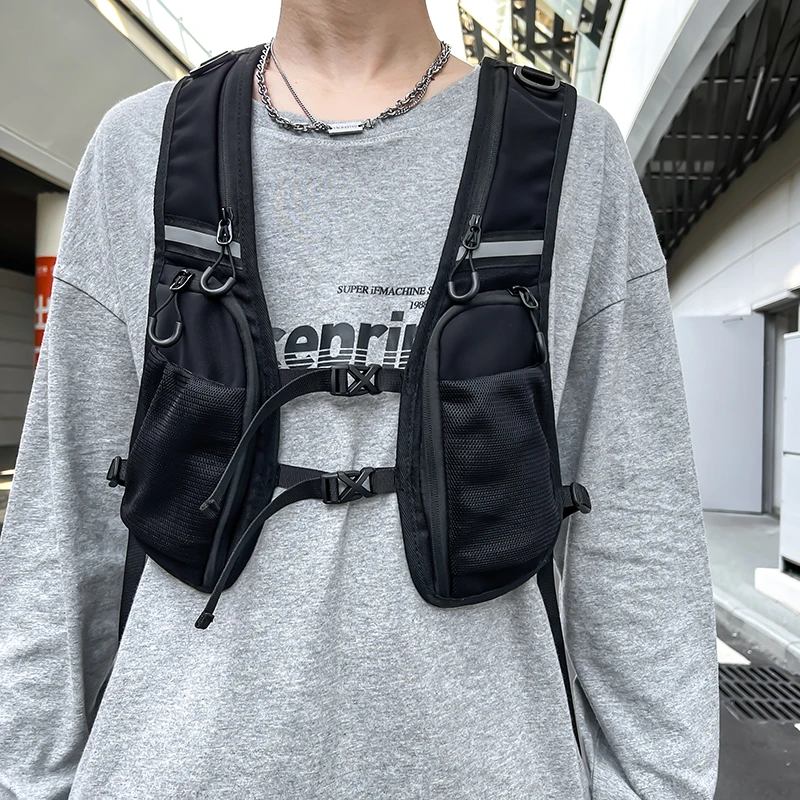 

Hip-hop Streetwear Chest Rig Bag for Men Fashion Waterproof Tactical Vest Chest Packs Function Storage Backpack Nylon Pockets
