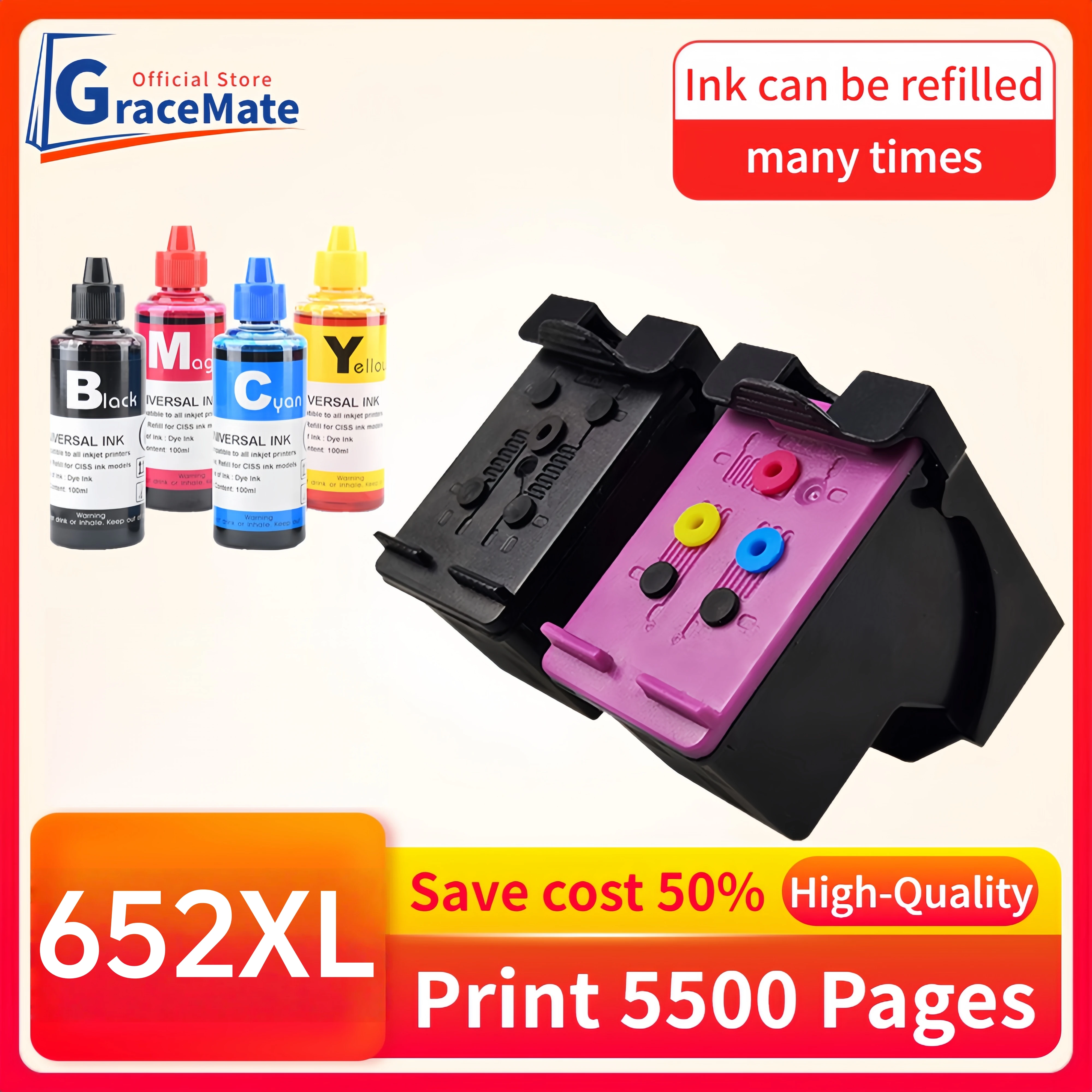 GraceMate 652XL חומר כתיבה מחליף עבור HP 3836 – דיווח מפורט על ביצועים, תקינות ותאימות