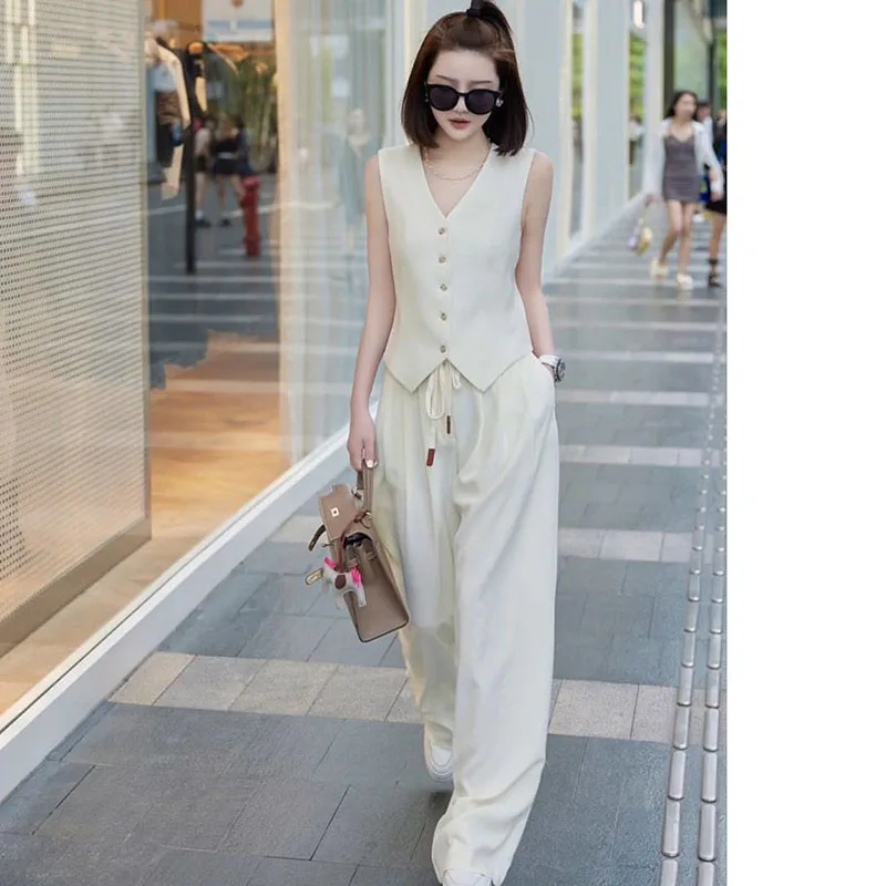 

Fashionable Set 2024 Summer New High end Style Celebrity and Royal Sister Small Fragrance Style Suit Vest+Pants Two Piece Set