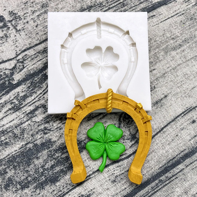 Four Leaf Clover Horseshoe St. Patrick’s Day Silicone Mold Fondant Sugarcraft Mold Cake Decorating Tools Baking Accessories