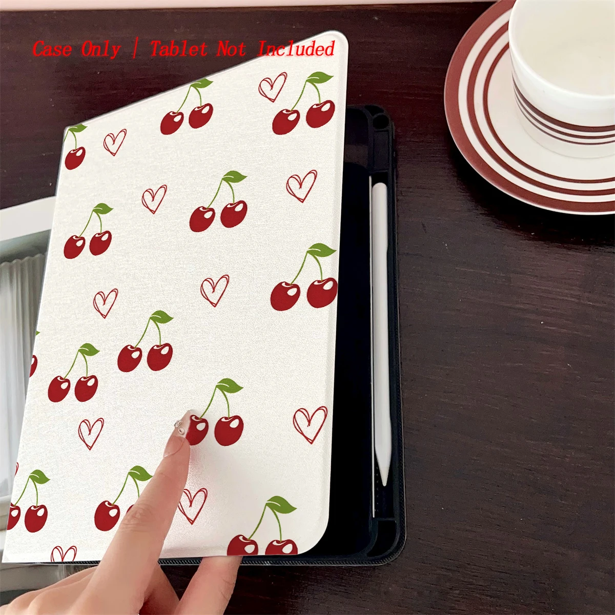 2025 Premium Cherry and Heart Pattern - A case suitable for multiple Apple tablet computers such as iPad/iPad pro/iPad air