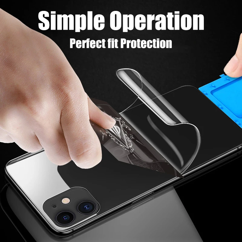 4PCS Full Cover Hydrogel Film For iPhone 11 12 13 14 15 Pro Max Screen Protector 7 8 Plus XS Max 11 14 Back Soft Film Not Glass