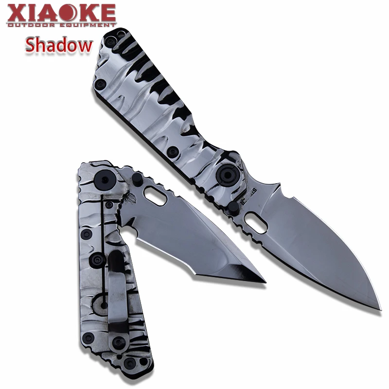 M390 Steel Folding Knife with TC4 Titanium Handle DLC Coated Blade EDC Outdoor Camping Tool Pocket Knife Collectible Gift