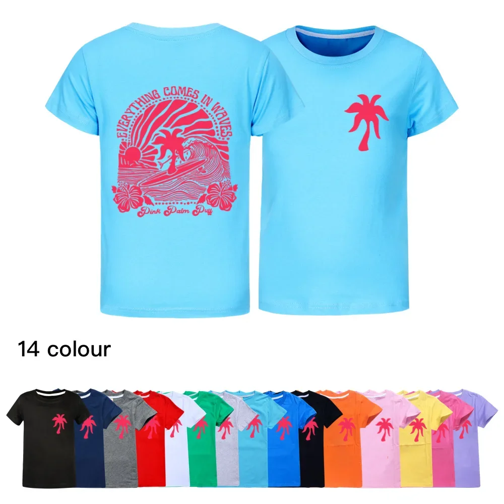 

Children's cotton T-shirt Boy Chasing Sunsets Cartoon T shirt Print Kids T-shirt Girl's Harajuku Summer 3D Short Sleeve T-shirt