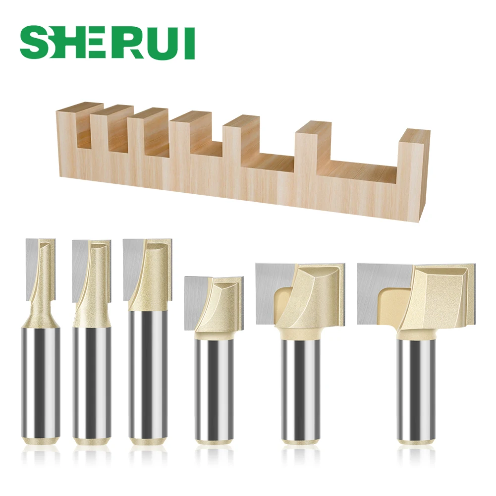 Profissional Grade Fresa, Limpeza Bit Inferior, Slotting Router, Conjunto de Ferramentas de Carpintaria, Fresa, 1/4 'Shank, 1/2mm Shank
