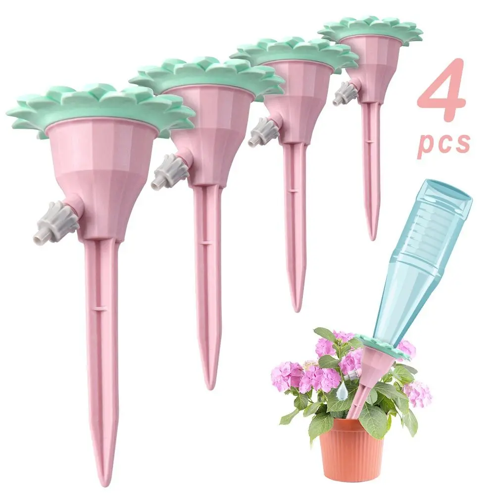 4Pcs Adjustable Drip Irrigation System Self Watering Spikes Automatic Irrigation Dripper Houseplant Garden Sprinklers