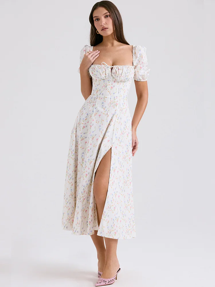 Robe longue plissée en mousseline de soie pour femmes, vêtement de plage, sexy, col en V, dos nu, écharpe, printemps été