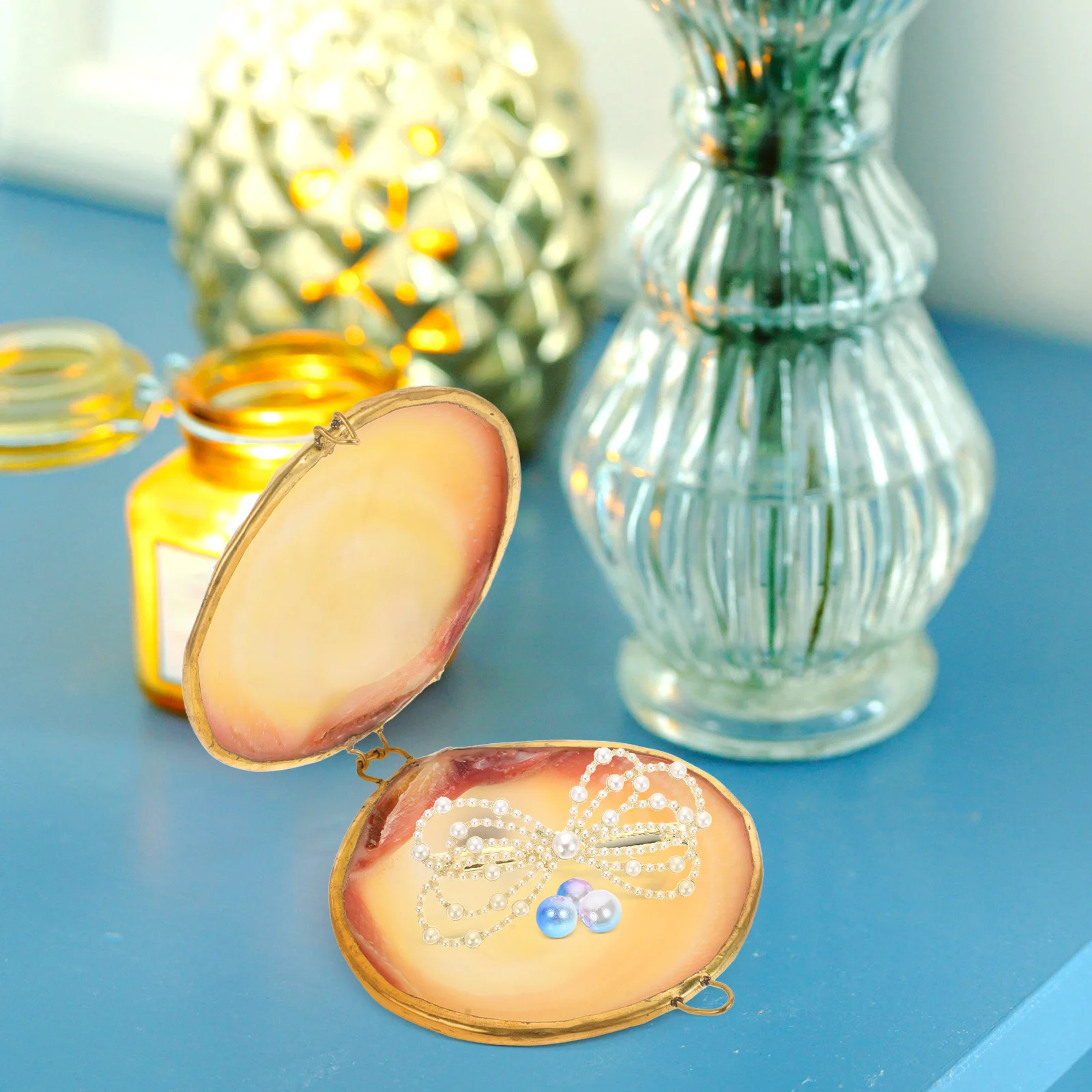 

Shell Jewelry Box Organizer for Necklace Bracelet Ring Storage Trinket Container Home Accessories