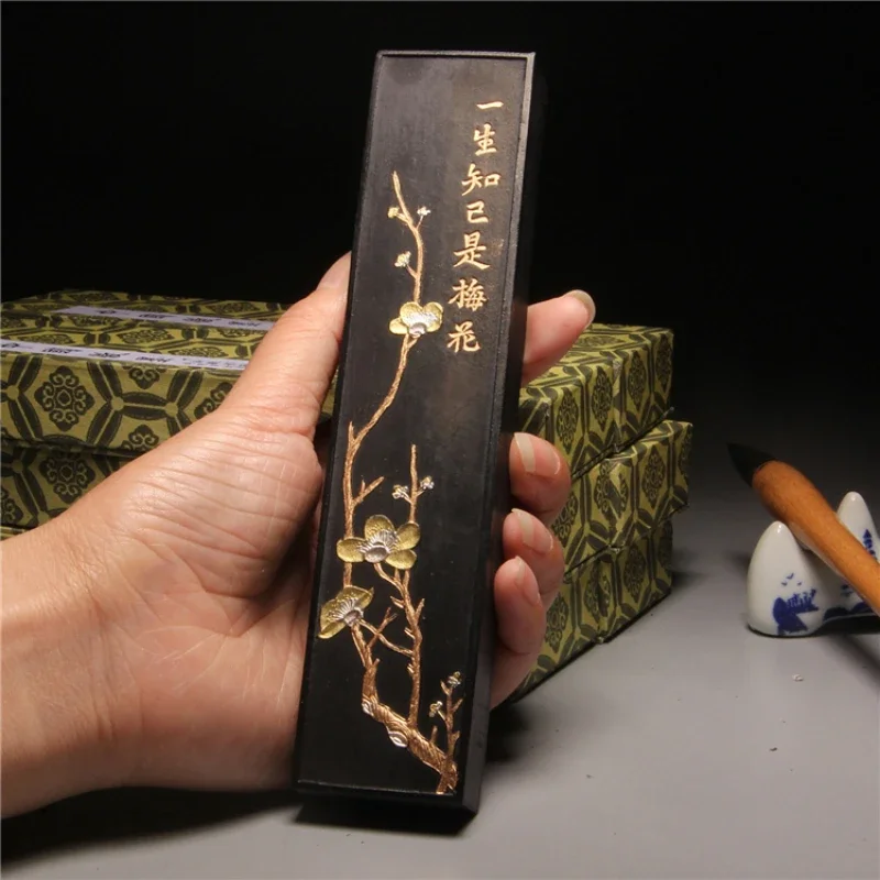 Anhui Hu Kaiwen Calligraphy Ink Block 120g Pine Soot Ink Stick Chinese Painting Ink Block Chinese Freehand Black Ink Bar Inker