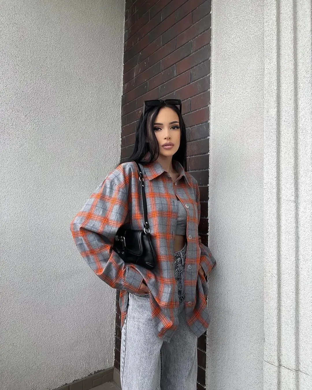 Womens Button Down Flannel Shirts Long Sleeve Plaid Shackets Business Casual Blouse Top