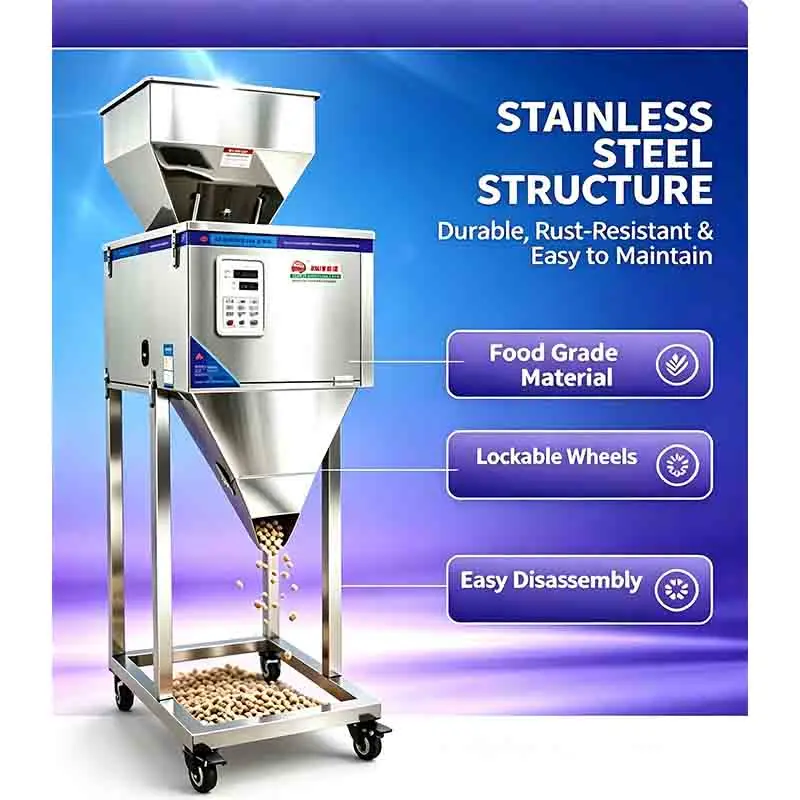 10-1000 g automatic filling machine for rice, beans, and grain particles, an electronic metering device