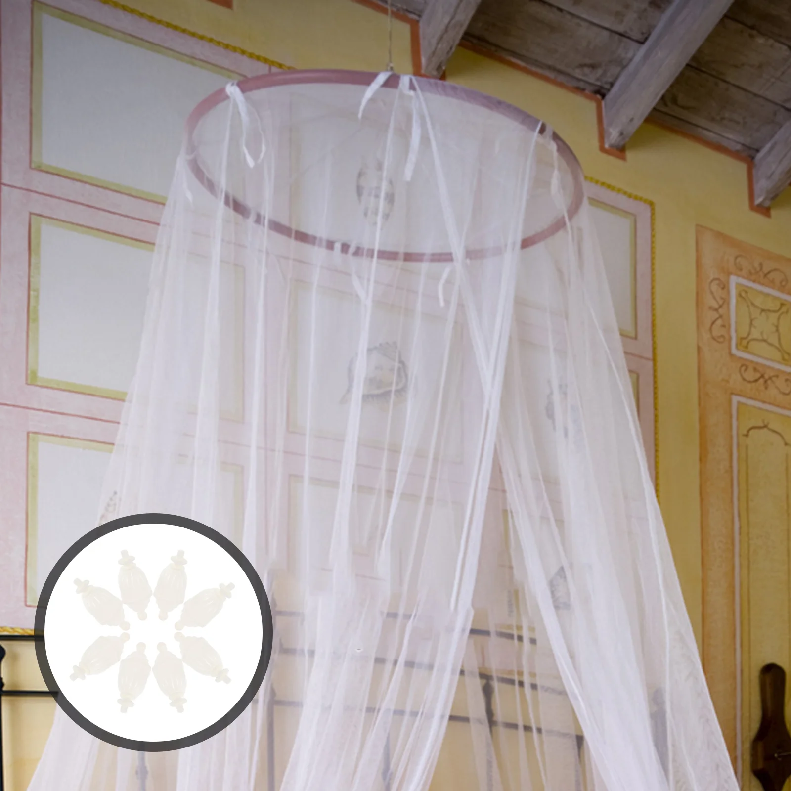 

8 Pcs Mosquito Net Accessories Sturdy Plastic Top Decor Simple Installation Bedroom Aesthetic Canopy Pole Replacement