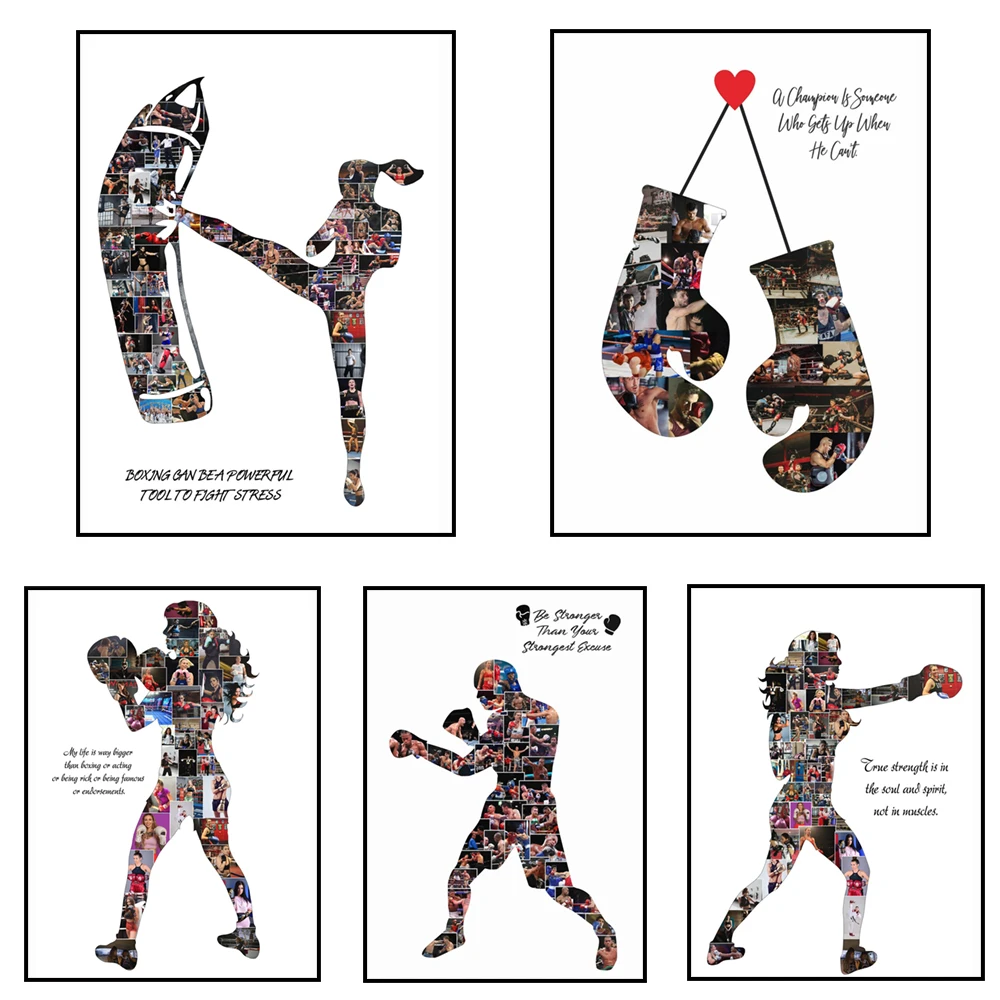 Boxing Prints, Boxing Coach Gift Poster Boxing Painting Making Poster Canvas Print Wall Art Home Man Cave Gift Decoration