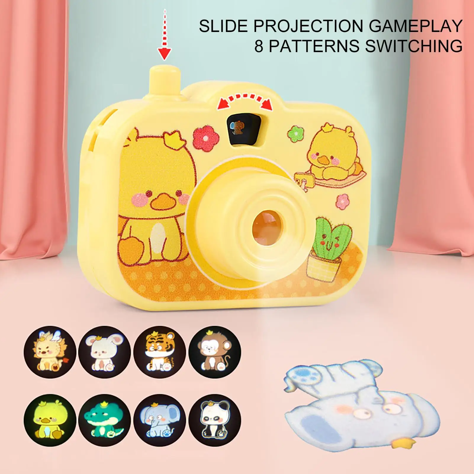 1pc Mini Projection Camera Toy Animal Image Room Projector Small Fun Toy Toys Glowing Puzzle Glowing Cognitive Toys