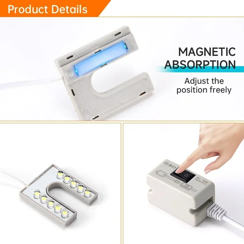 1/4pcs 10LED Sewing Machine Light Luminaire Flexible Work Lighting Magnets Base For Drill Presses Workbenches U-shaped Lights