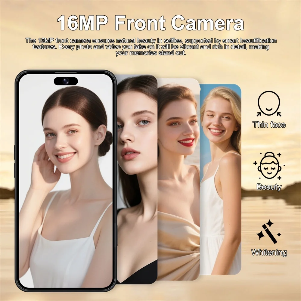 K-Touch Smartphone 5G für 17 Pro Max, 7,3-Zoll-Vollbild-Display, 5G-Mobiltelefon mit Dual-SIM-Funktion, Android-Smartphone, 16+48-MP-Kamera, Gesichtserkennung, entsperrt, 7800-mAh-Akku, Mobiltelefone. – Detail 9