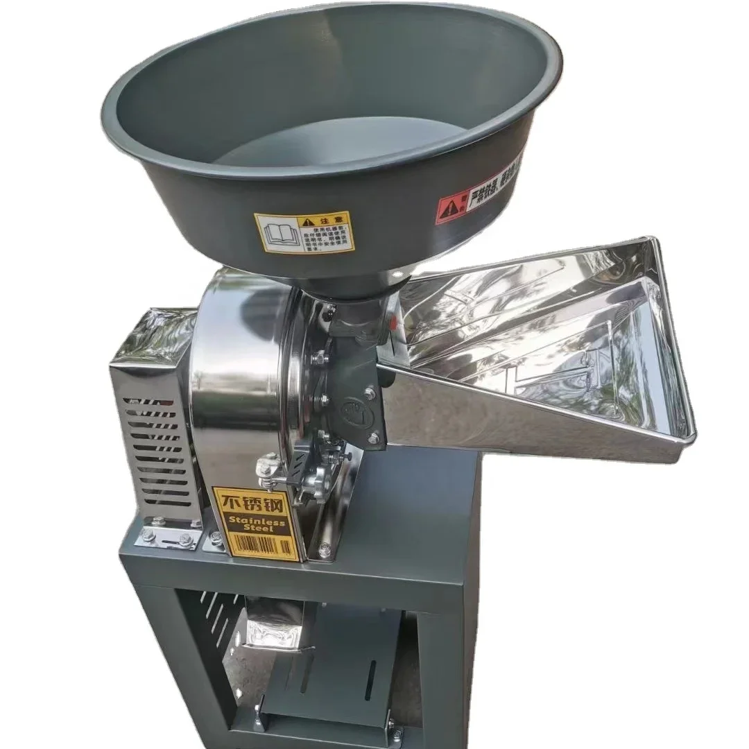 

Mini Grain Processing Machine Stainless Steel Animal Feed Hammer Mill Grain Pulverizer Maize Corn Grinder