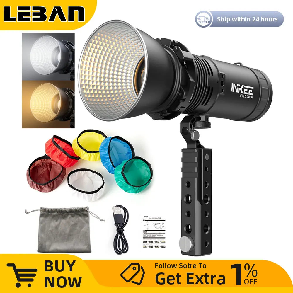 INKEE GC30 Gold Crow 30W LED Video Light Photographic Strobe