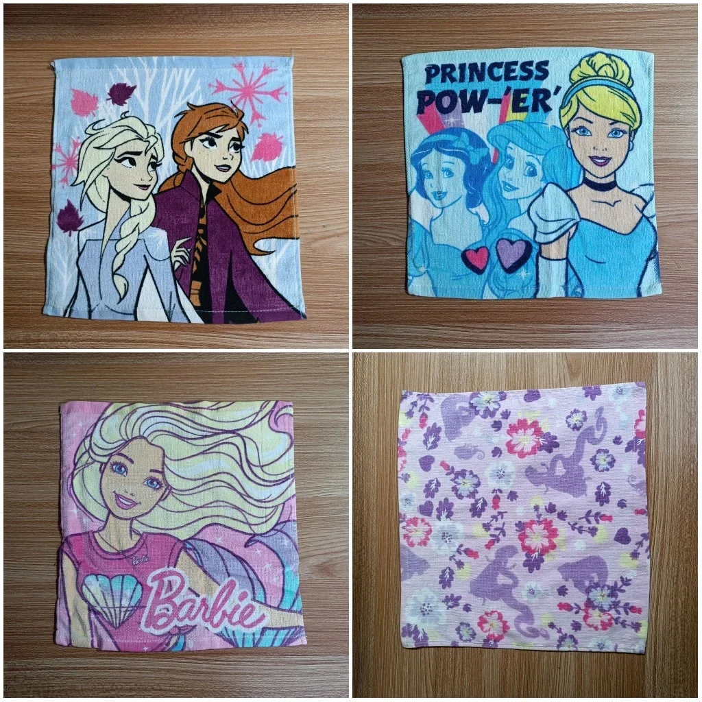 Sophia Frozen Princess Elsa Anna Cinderella Anime Baby Towels 30x30cm Cotton Handkerchief Travel Toddler Face Hand Towel Gift