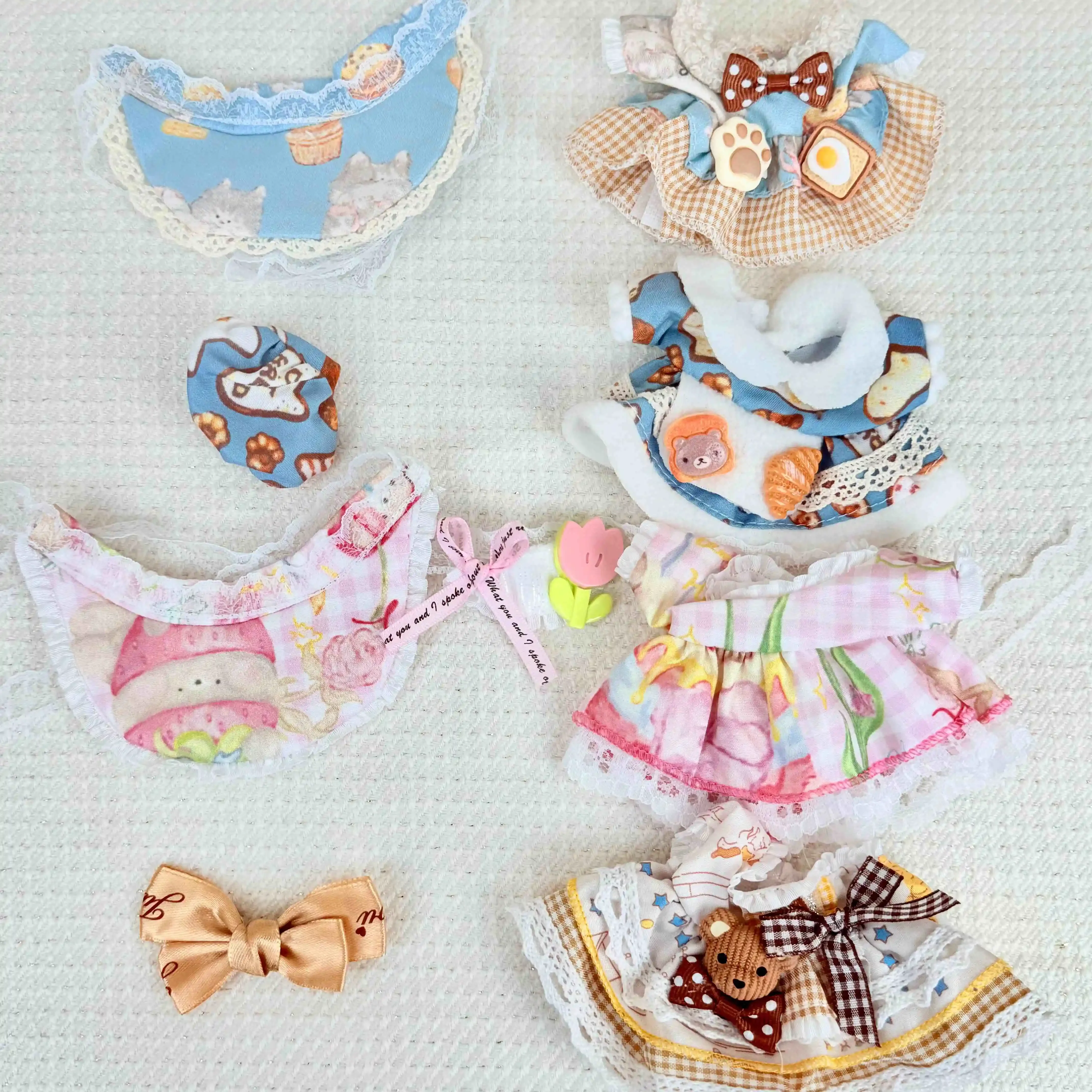 Labubu Kleidung Puppe Kleidung Designer für Labubu V1 V2 V3 17 cm Puppen trendige süße Lolita Stil 2025 Sommer neue Kleidung Geschenke