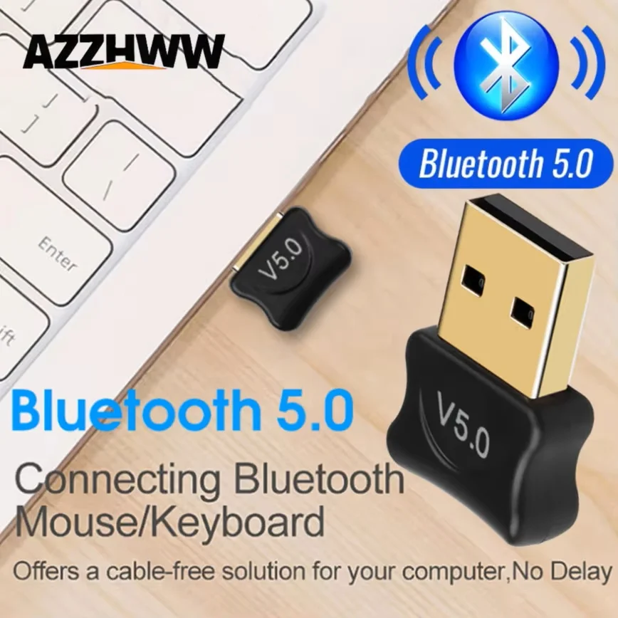 Adattatore Bluetooth USB 5.0 Dongle Bluetooth Trasmettitore audio Bluetooth wireless Ricevitore per PC Computer portatile Windows 10/8/7