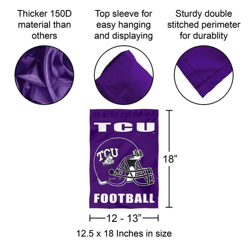 Texas Christian Horned Frogs Football Helmet Garden Flag and Yard Banner hhp