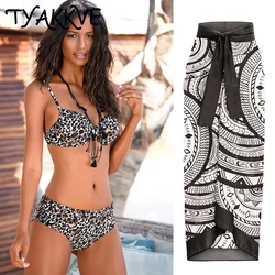 TYAKKVE-bañador con estampado de leopardo para mujer, traje de baño de 2 piezas con realce, conjunto de Bikini de talla grande, ropa de playa S-XXXL 2024