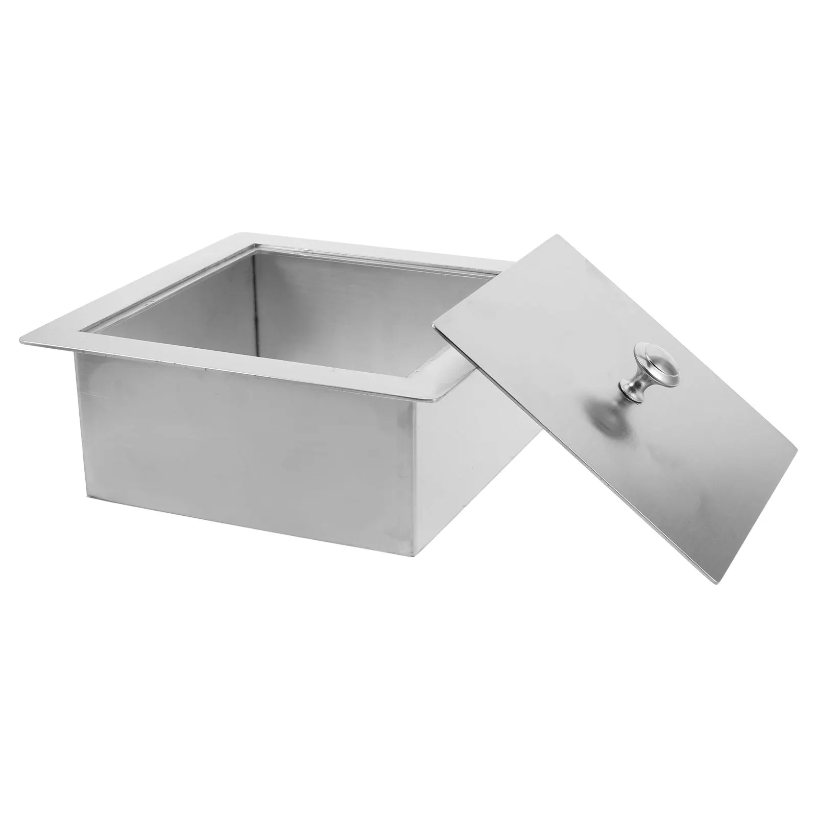

Stainless Steel Recessed Countertop Trash Can Lid Flush-Mount Embedded Bin Cover for Kitchen Bathroom Office Waste Concealment