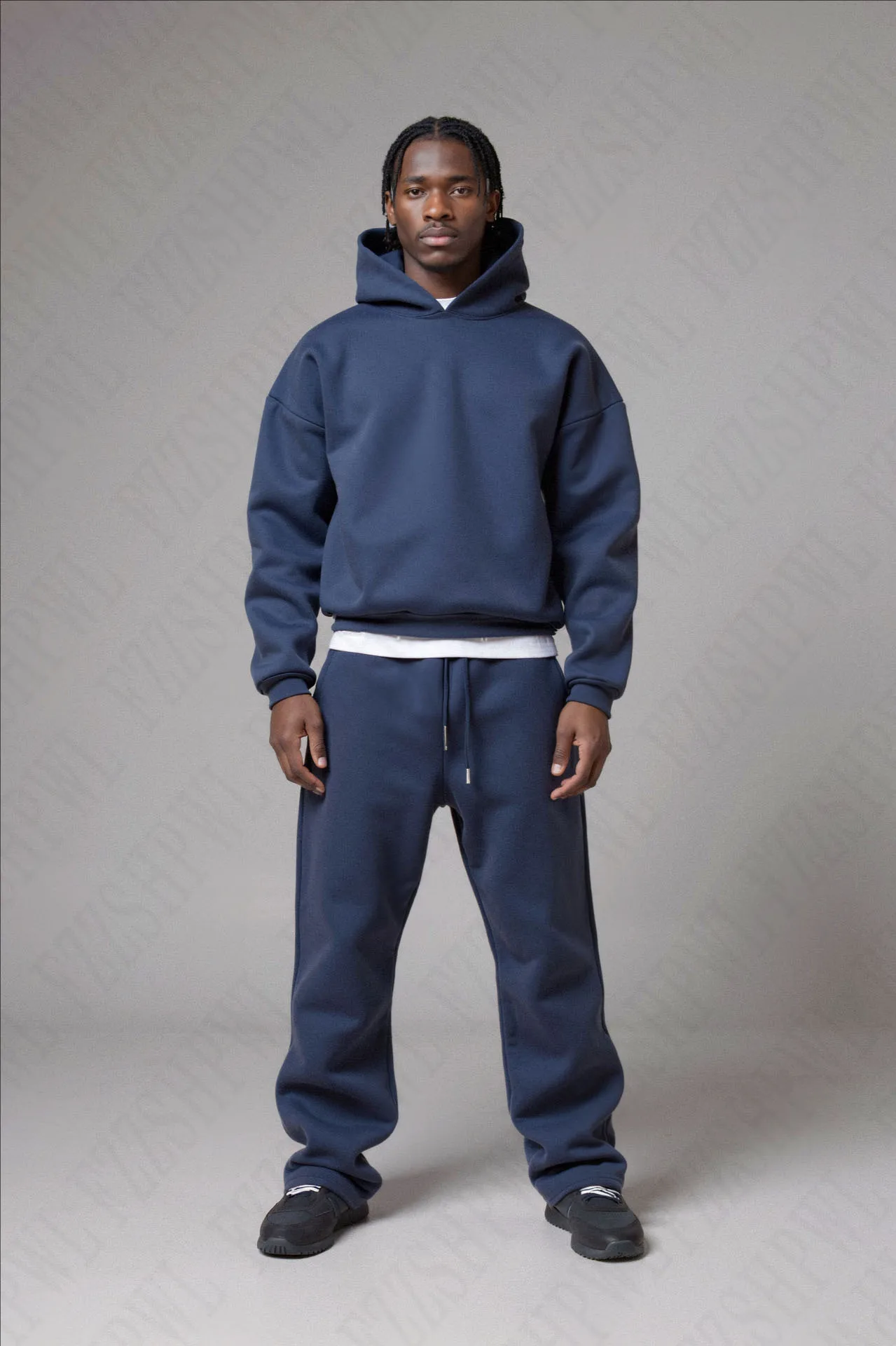 

Winter Men's Pure Cotton Retro Sportswear Set Casual And Loose Hip-hop Sportswear Hoodie And Pullover Pants Y2k Streetwear