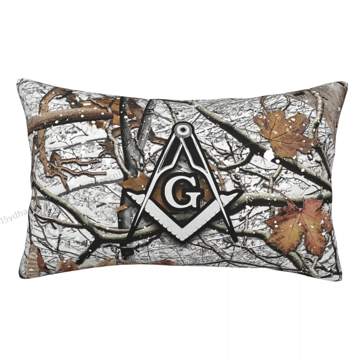 Hunting Camouflage Square Compass Polyester Pillowcase Freemason Compass Masonic Home Decorative Soft Pillow Cover Pillowcase